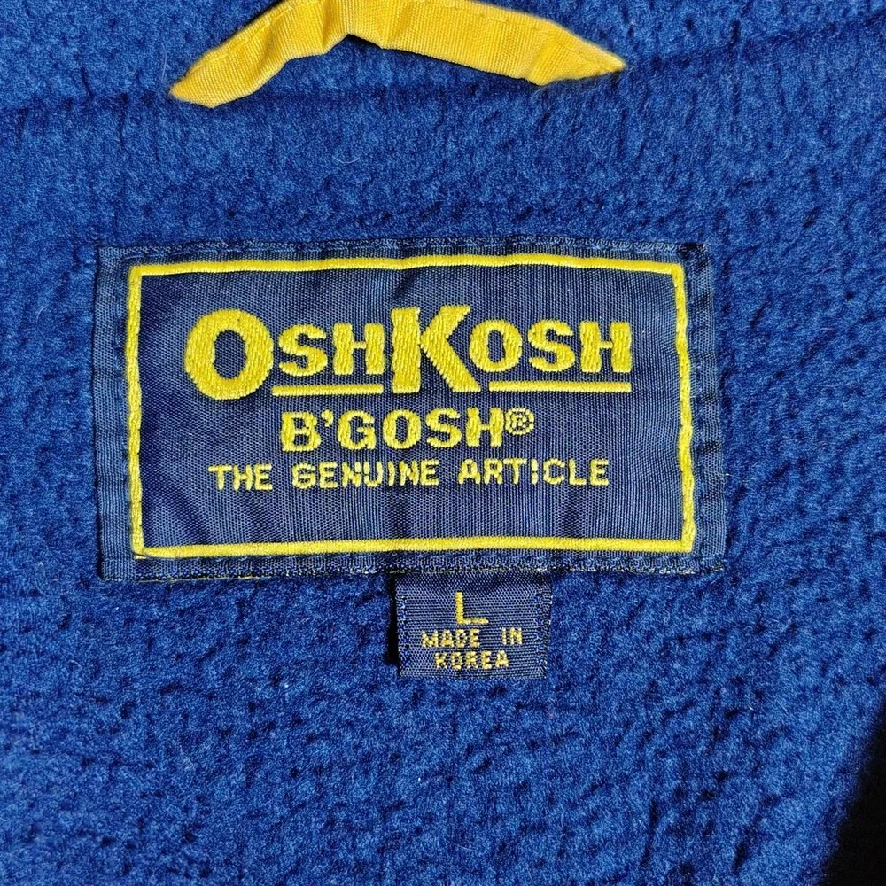 OshKosh B'Gosh Kids Yellow Blue Fleece‎ Lined Zip Up Jacket Coat L